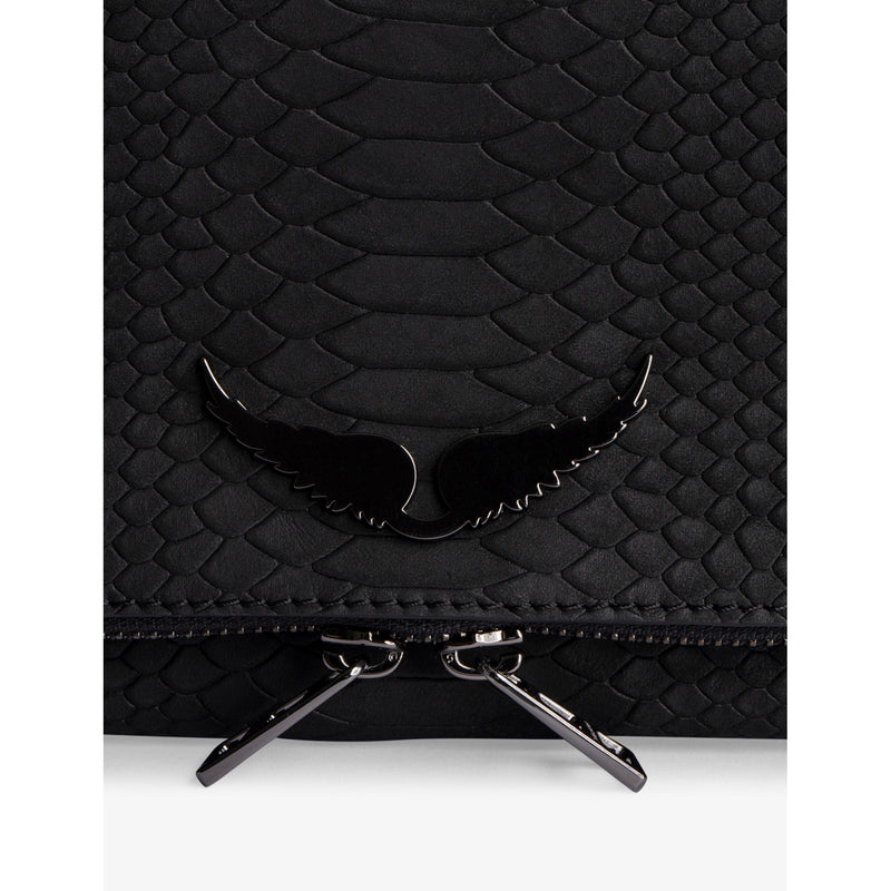 Zadig & Voltaire python-embossed leather clutch - British product