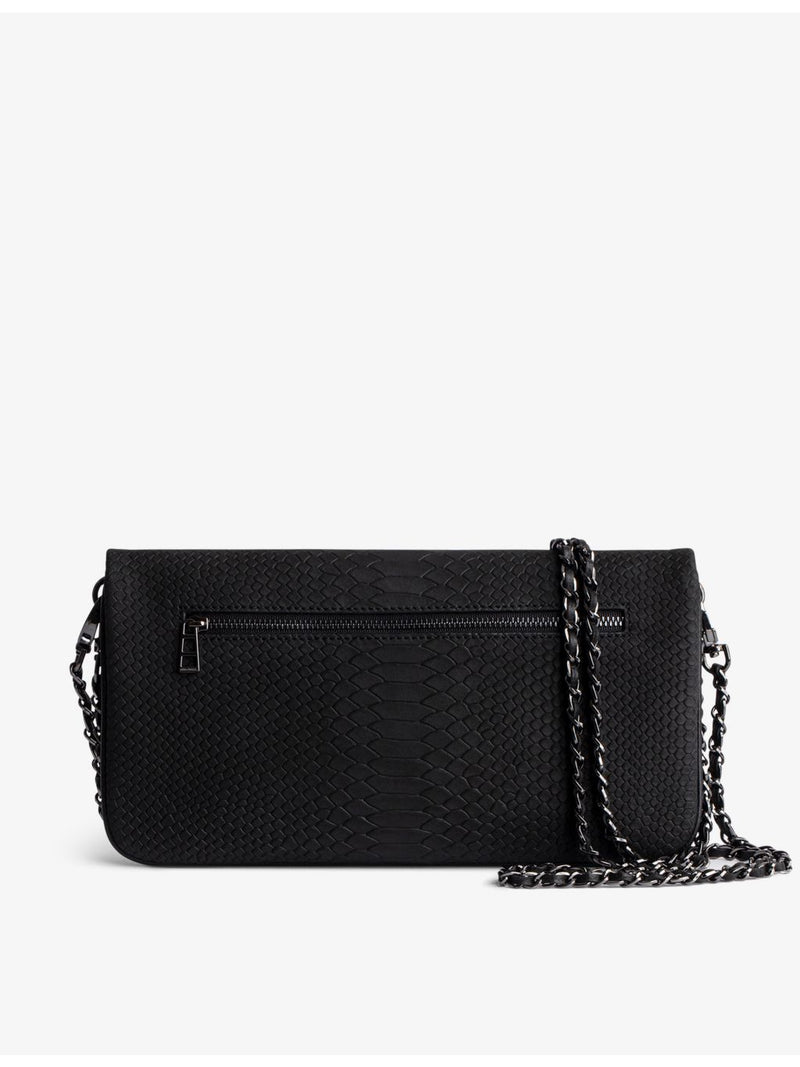 Zadig & Voltaire python-embossed leather clutch - British product