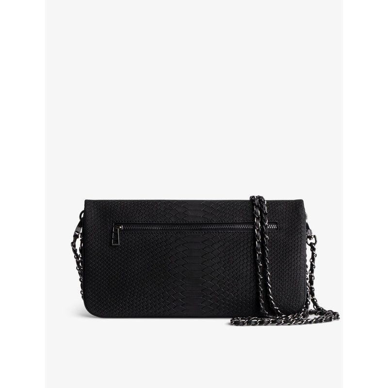 Zadig & Voltaire python-embossed leather clutch - British product