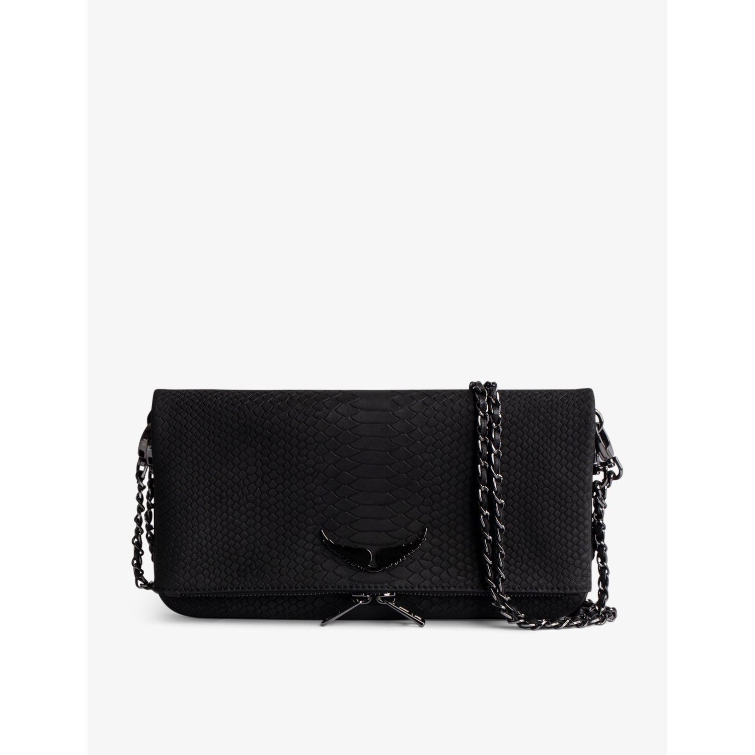Zadig & Voltaire python-embossed leather clutch - British product