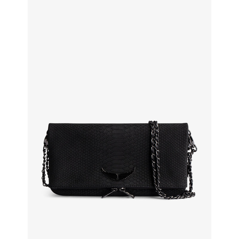 Zadig & Voltaire python-embossed leather clutch - British product