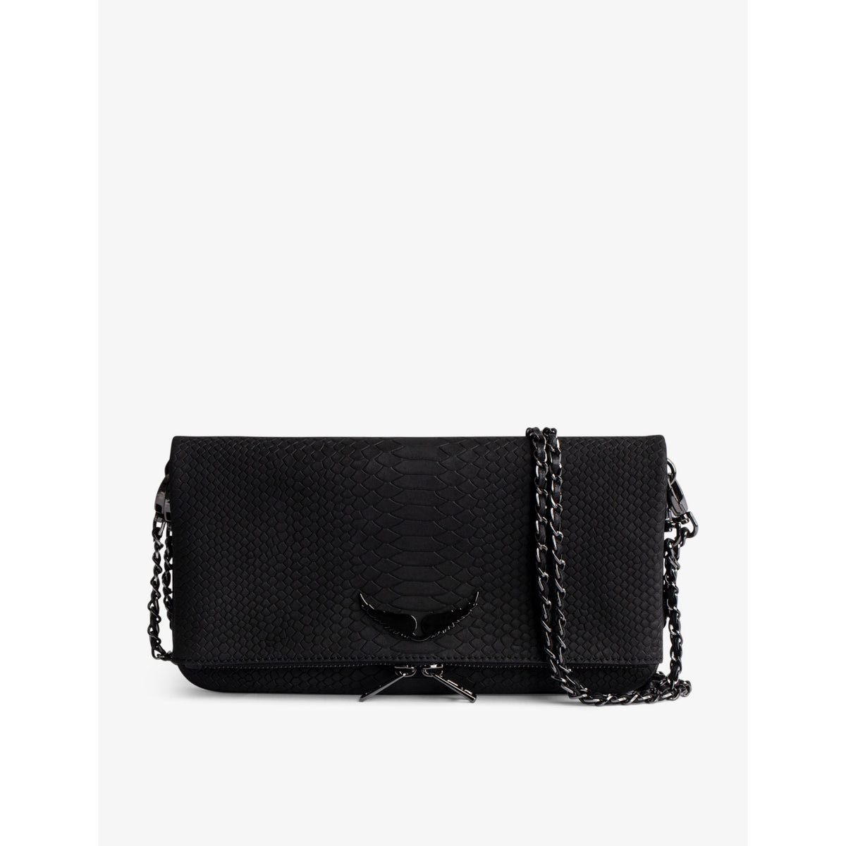Zadig & Voltaire python-embossed leather clutch - British product