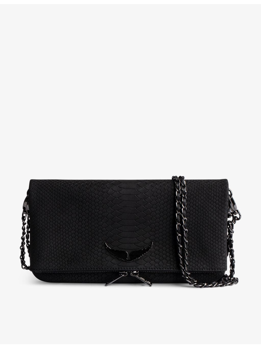 Zadig & Voltaire python-embossed leather clutch - British product