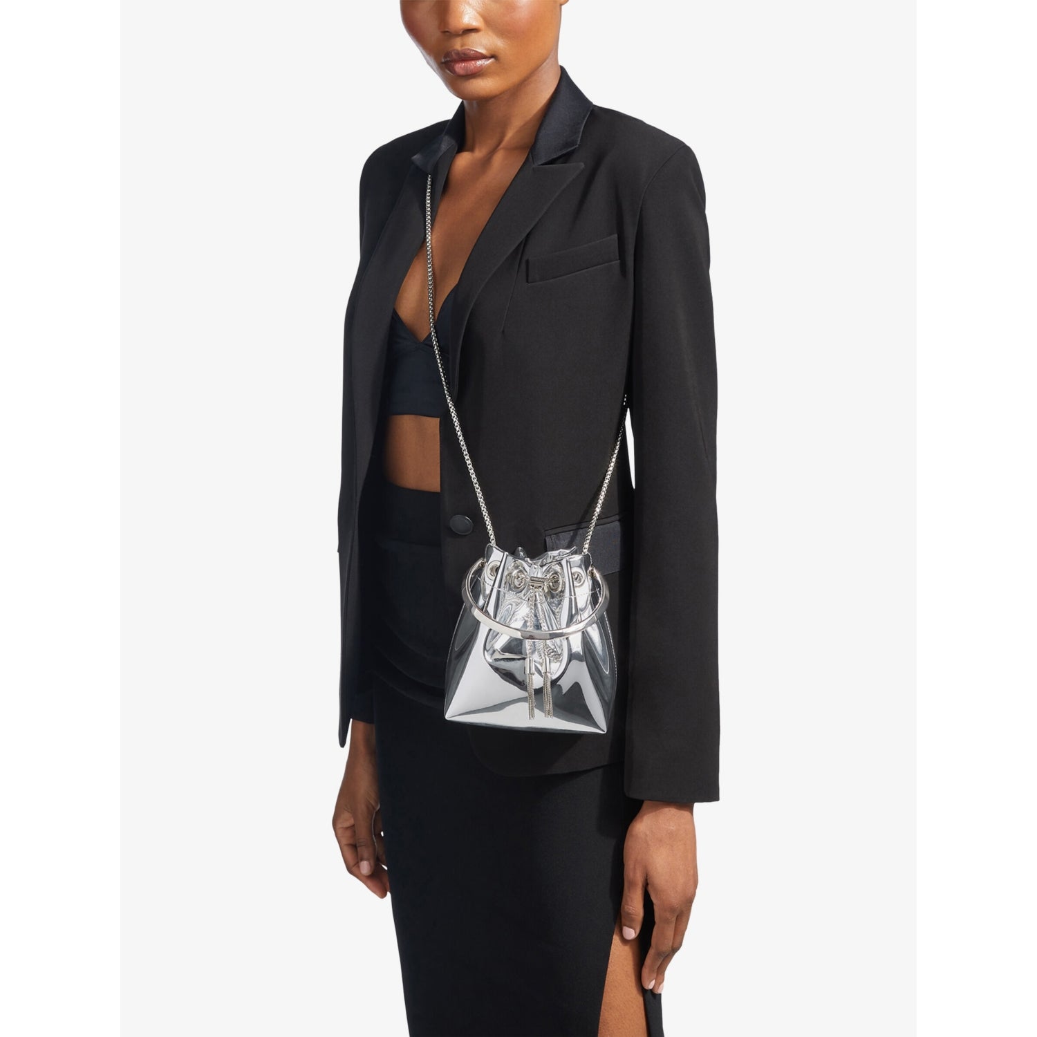 Jimmy Choo Bon Bon metallic-woven cross-body bag, UK version