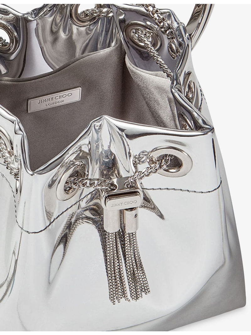 Jimmy Choo Bon Bon metallic-woven cross-body bag, UK version