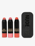 Nudestix Pretty Blush kit with three mini Nudie sticks 1.8g (British brand)