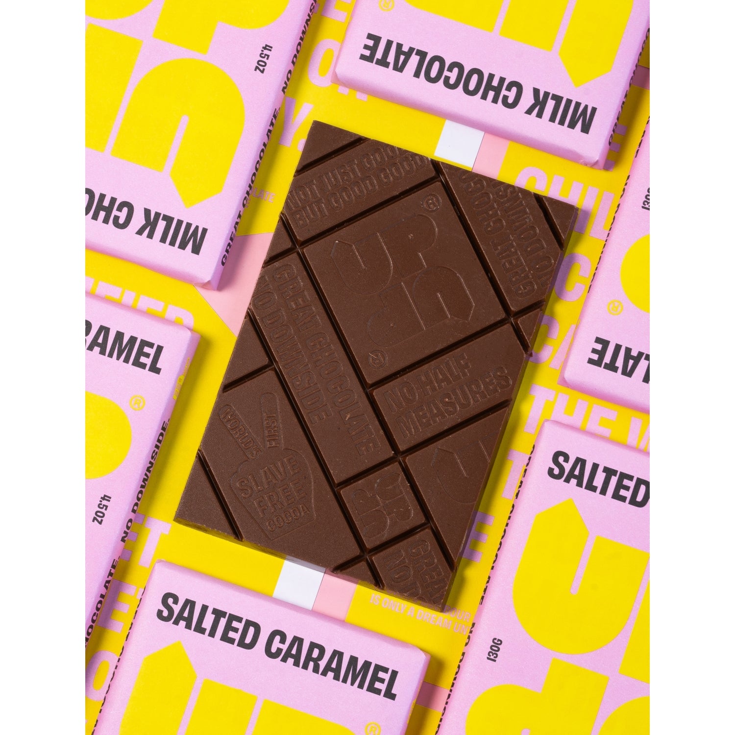 UP-UP salted caramel milk chocolate 130g - British product