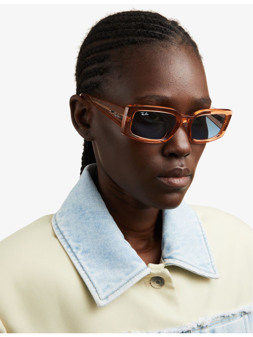 Ray-Ban Kiliane RB4395 transparent acetate rectangle sunglasses - British product