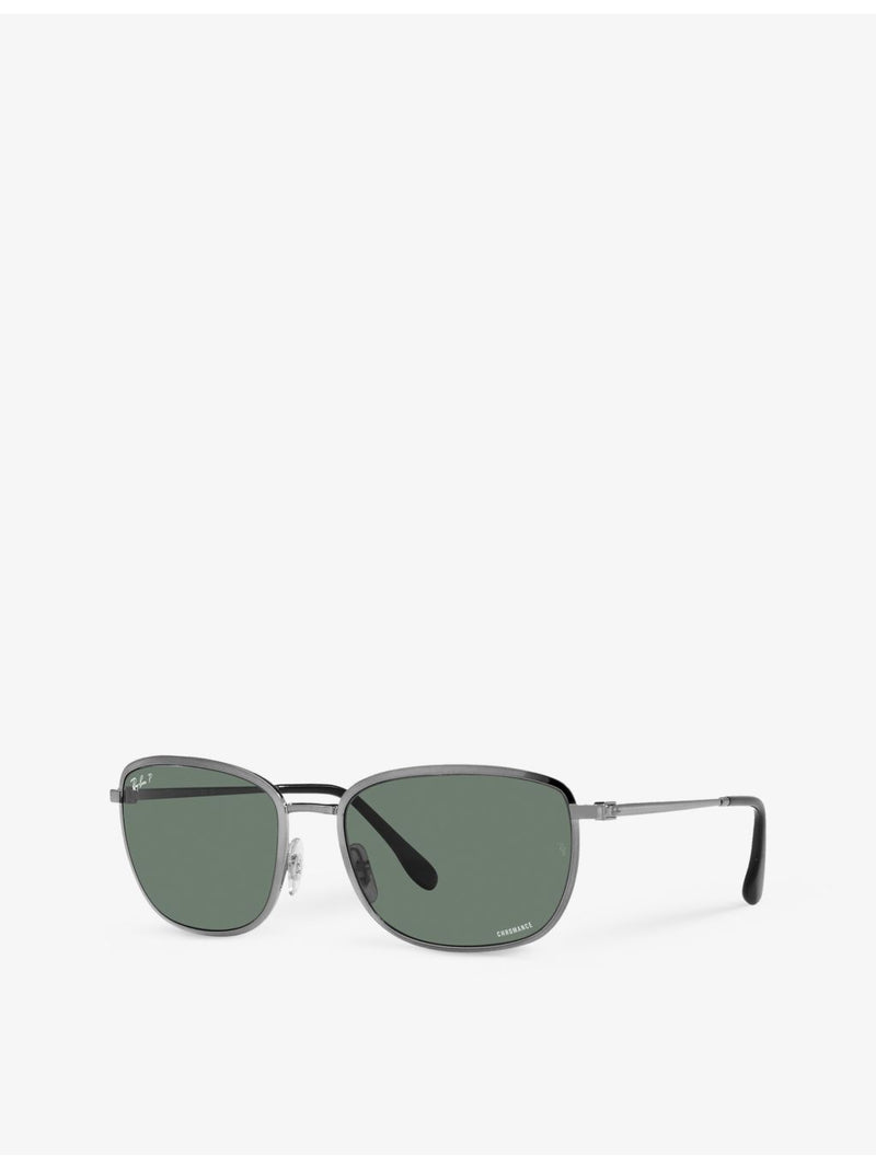 Ray-Ban RB3705 square-frame metal sunglasses, UK version
