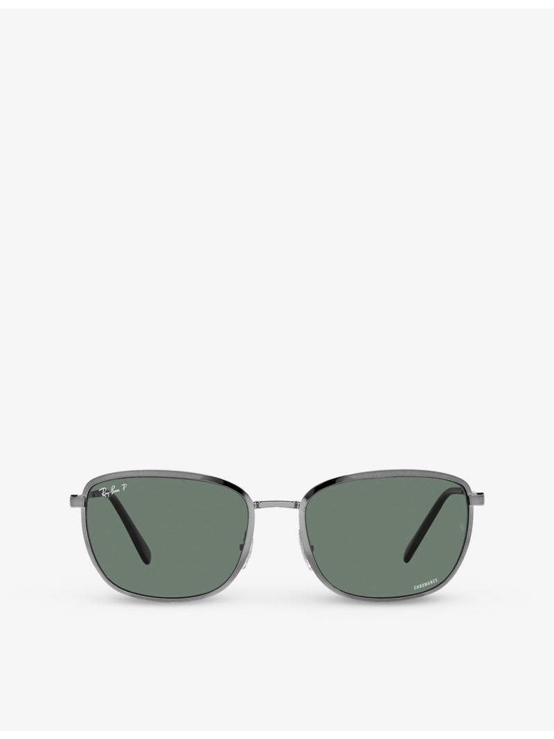 Ray-Ban RB3705 square-frame metal sunglasses, UK version