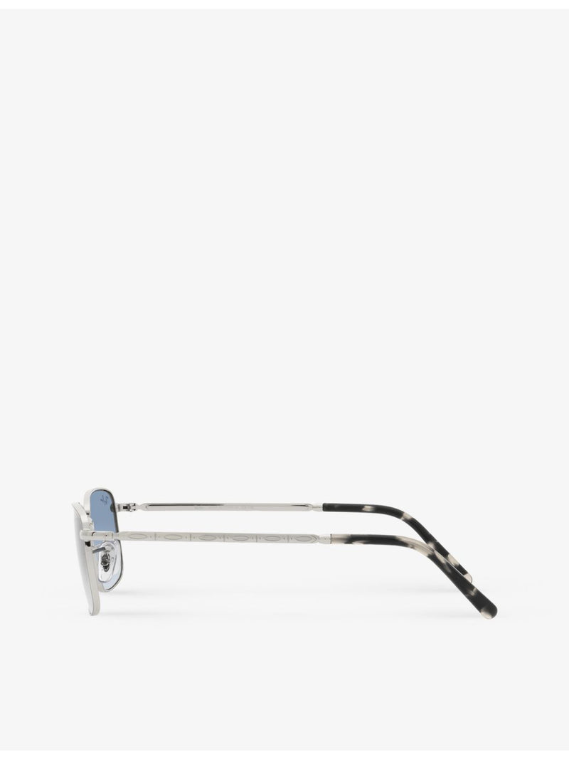 Ray-Ban RB3717 polished silver rectangular sunglasses, UK version
