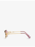Miu Miu round-frame metal sunglasses with tinted lenses, UK version
