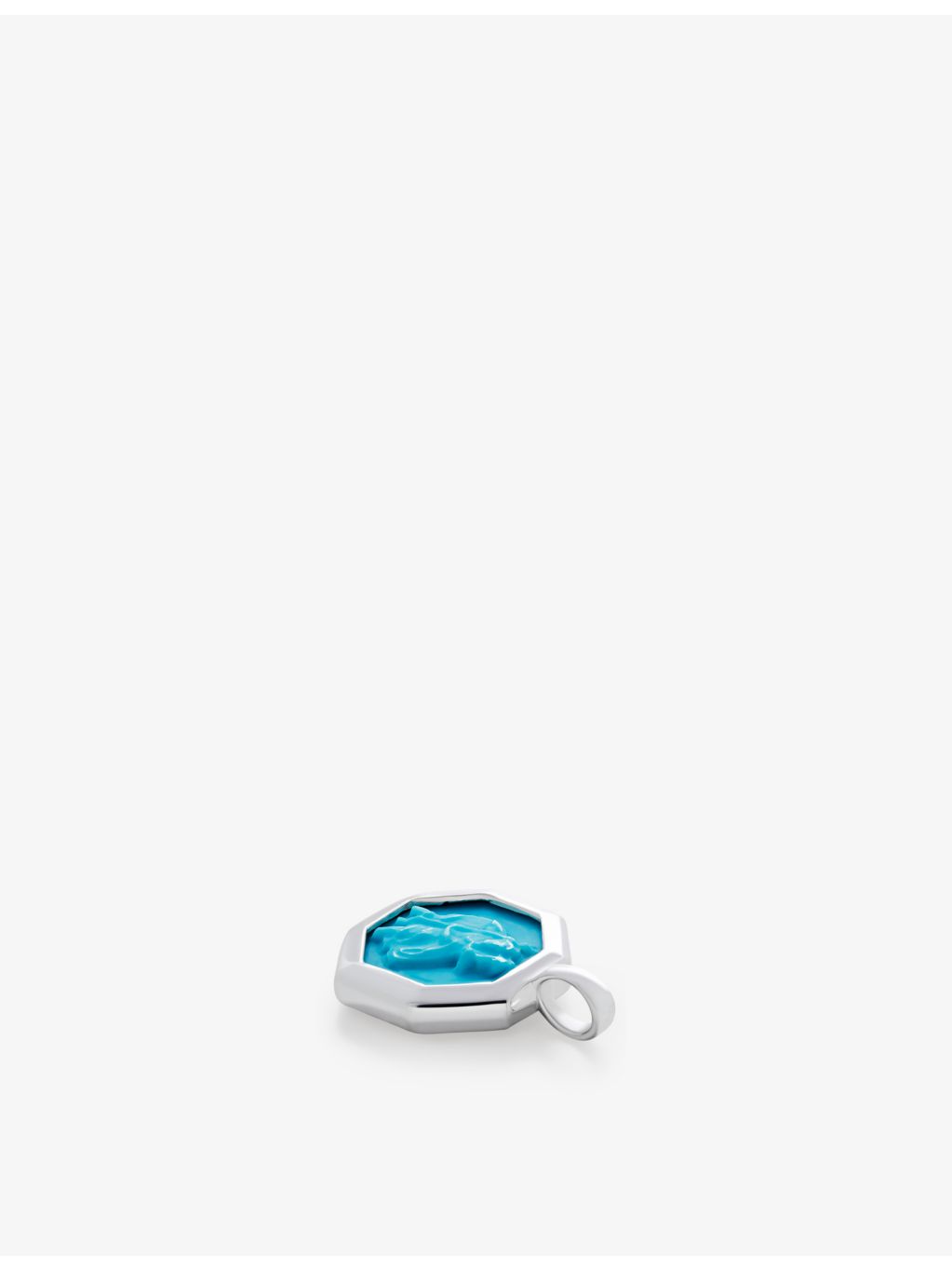 Monica Vinader St Christopher 1.4cm sterling silver turquoise charm pendant, UK version