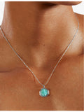 Monica Vinader St Christopher 1.4cm sterling silver turquoise charm pendant, UK version