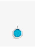 Monica Vinader St Christopher 1.4cm sterling silver turquoise charm pendant, UK version