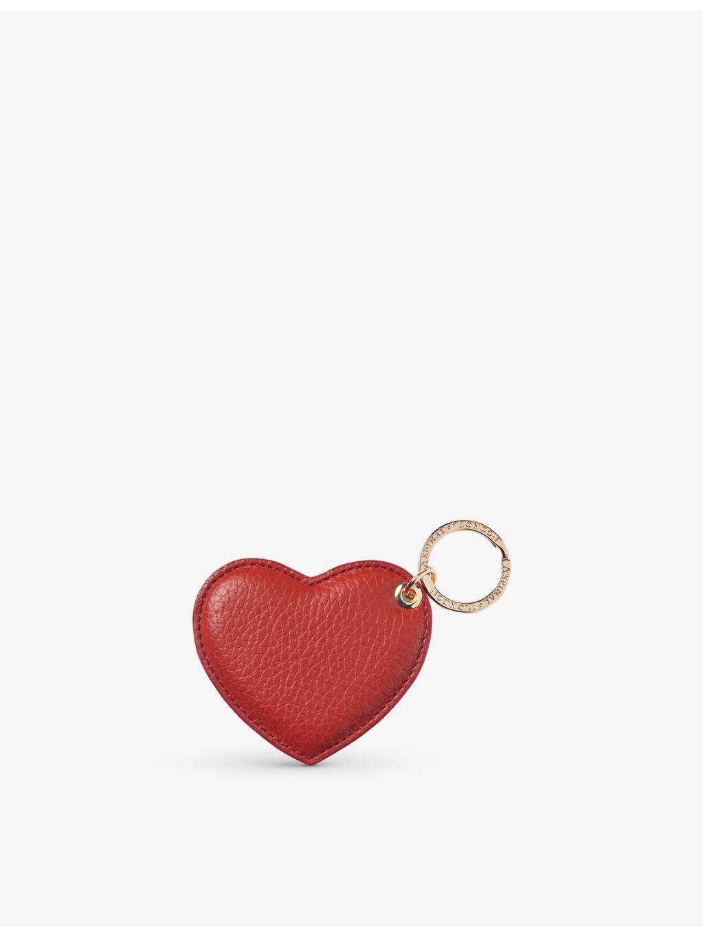 Aspinal of London heart-shaped leather keyring with gold hardware (British brand)