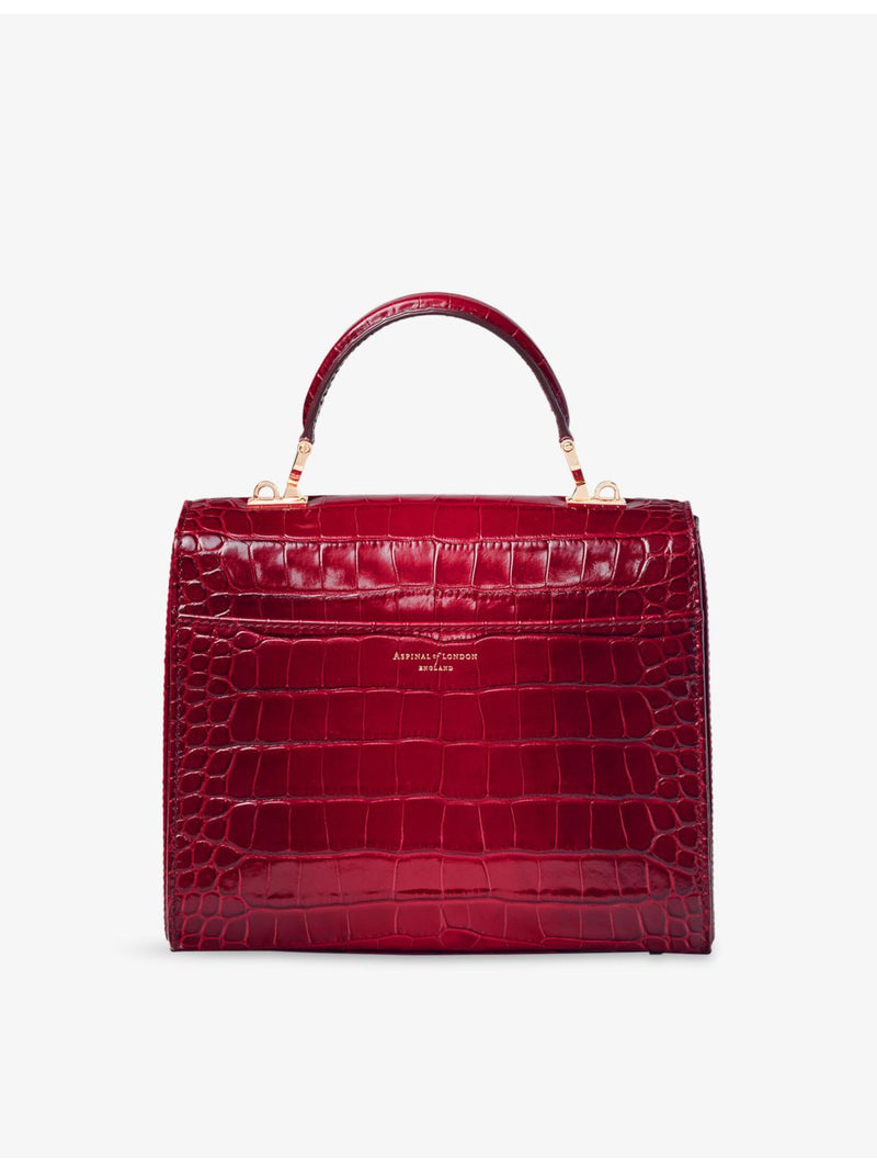 Aspinal of London Mayfair croc-embossed leather top-handle bag (British brand)