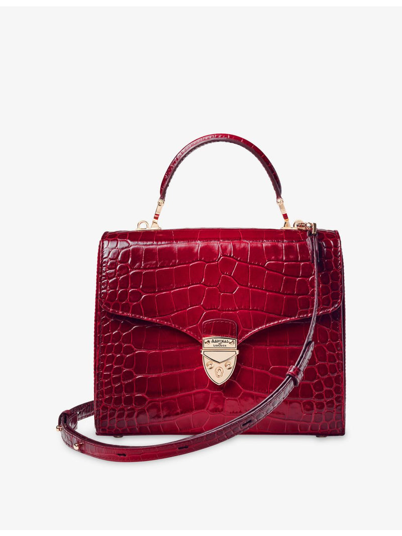 Aspinal of London Mayfair croc-embossed leather top-handle bag (British brand)