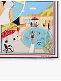 Aspinal of London silk scarf with graphic print 90cm - British product