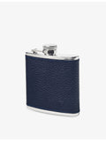 Aspinal of London logo-embossed leather hip flask 142ml, imported from the UK