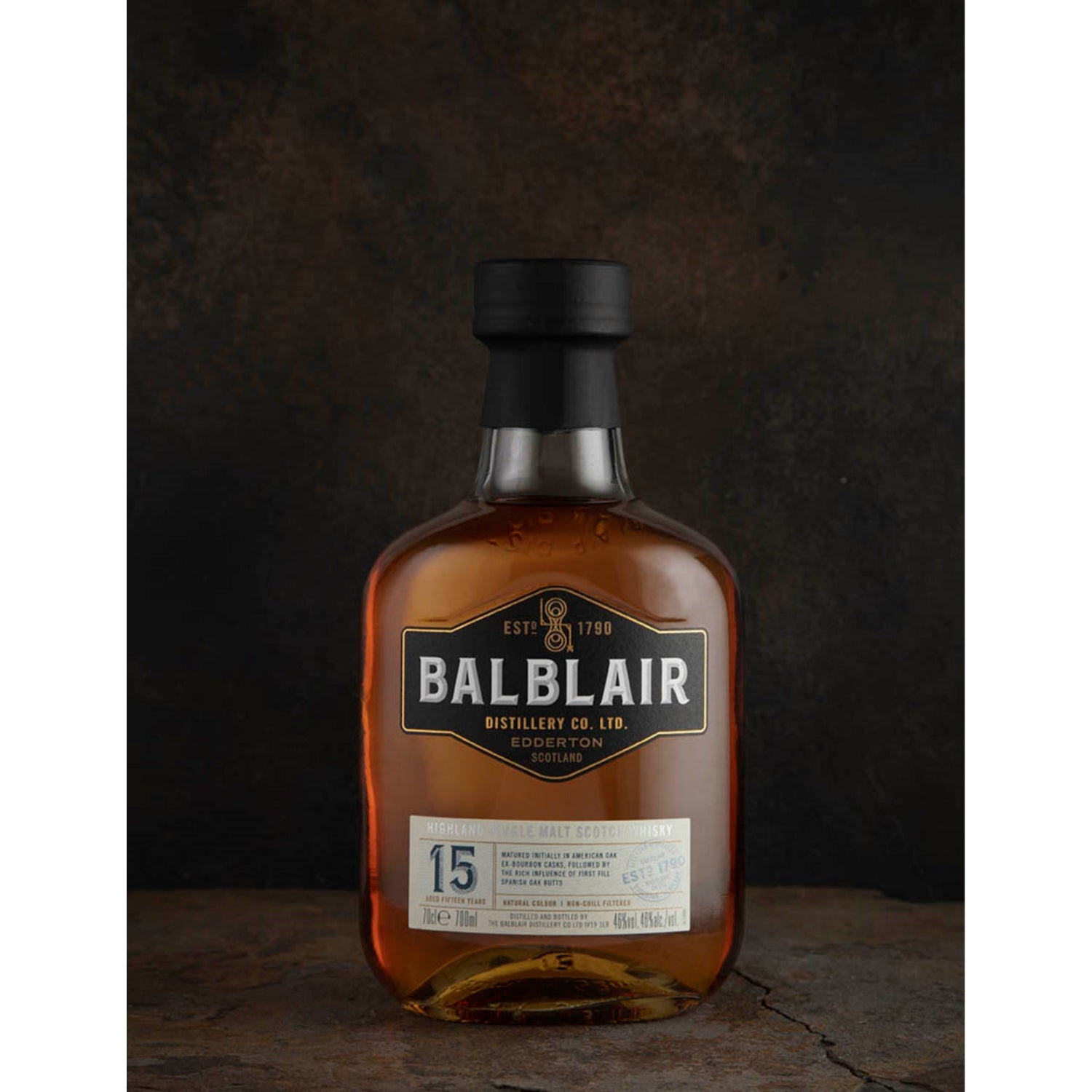 Balblair Distillery 15 Year Old single malt Scotch whisky 700ml (British brand)