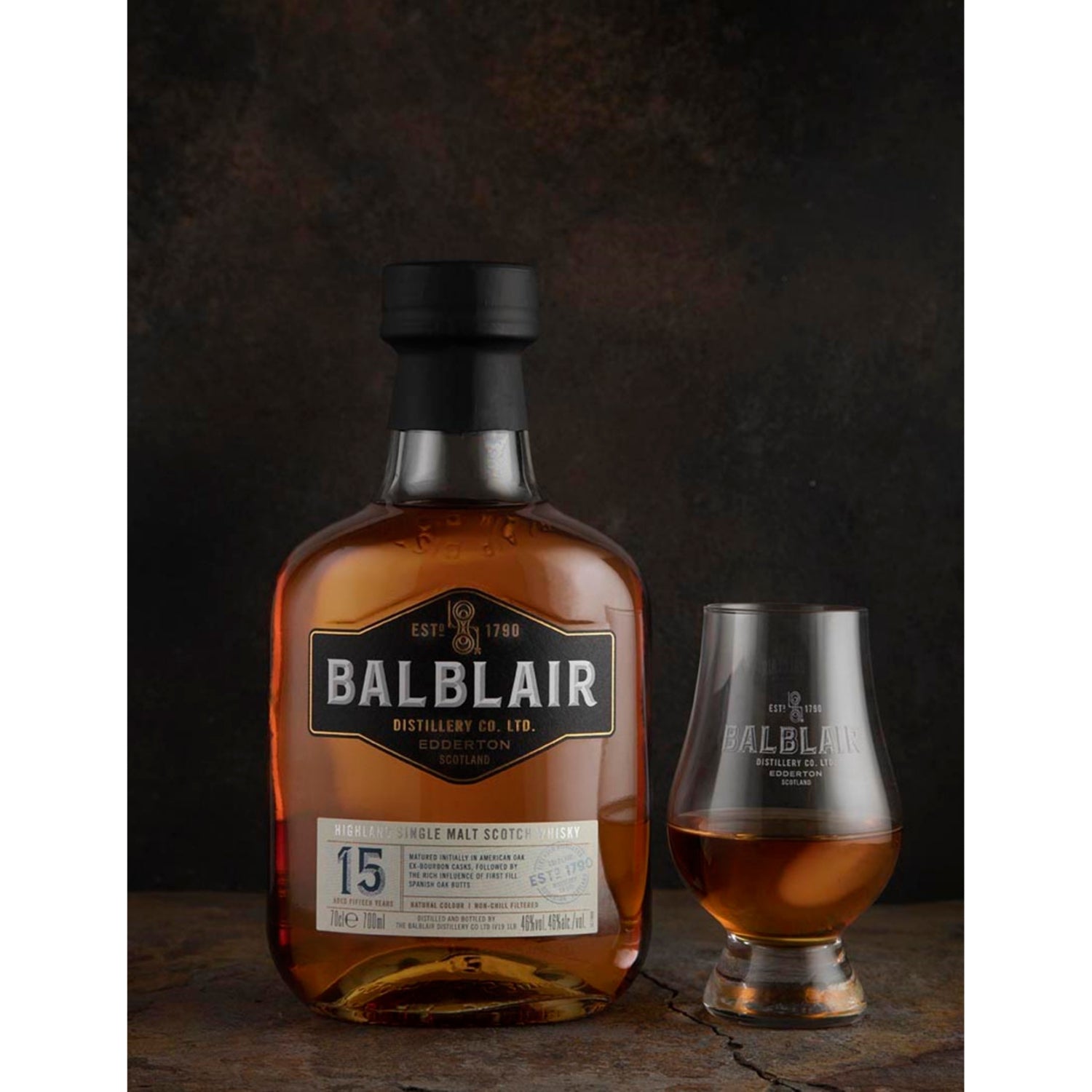 Balblair Distillery 15 Year Old single malt Scotch whisky 700ml (British brand)