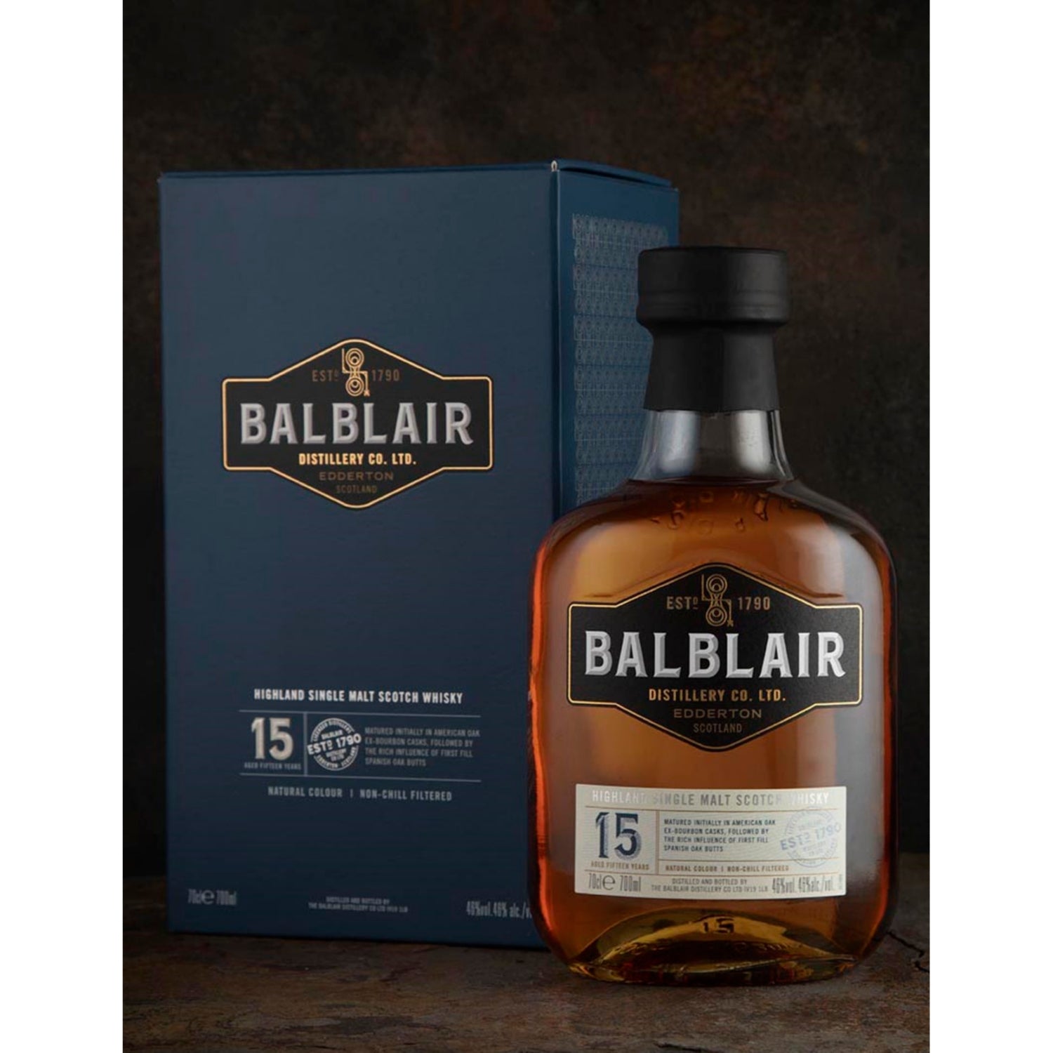 Balblair Distillery 15 Year Old single malt Scotch whisky 700ml (British brand)