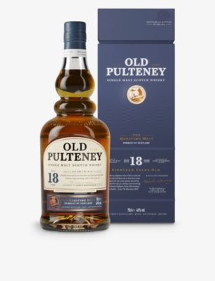 Old Pulteney 18 year old single malt Scotch, imported from the UK