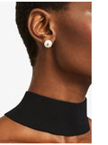 Jimmy Choo pearl stud earrings, gold-toned brass - British product