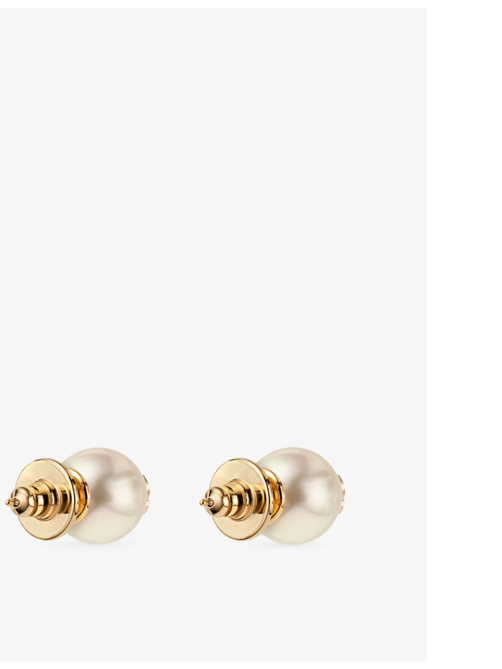 Jimmy Choo pearl stud earrings, gold-toned brass - British product