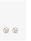 Jimmy Choo pearl stud earrings, gold-toned brass - British product
