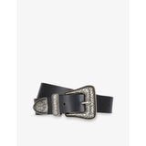 Wide leather belt - XS