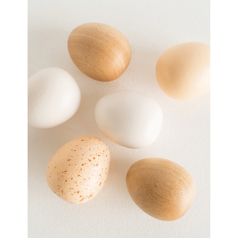 Le Toy Van wooden egg crate with 6 eggs, UK version
