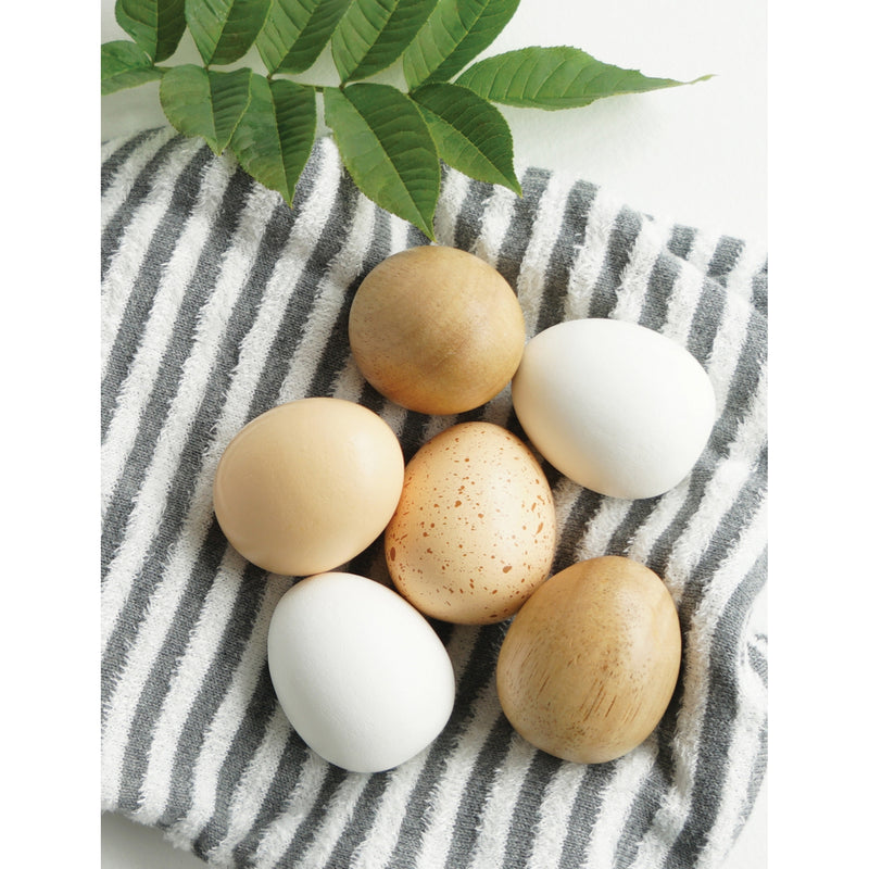 Le Toy Van wooden egg crate with 6 eggs, UK version