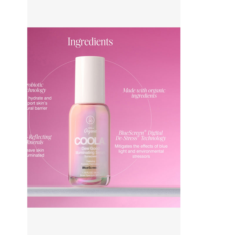 Coola Dew Good illuminating serum SPF 30 35ml, imported from the UK