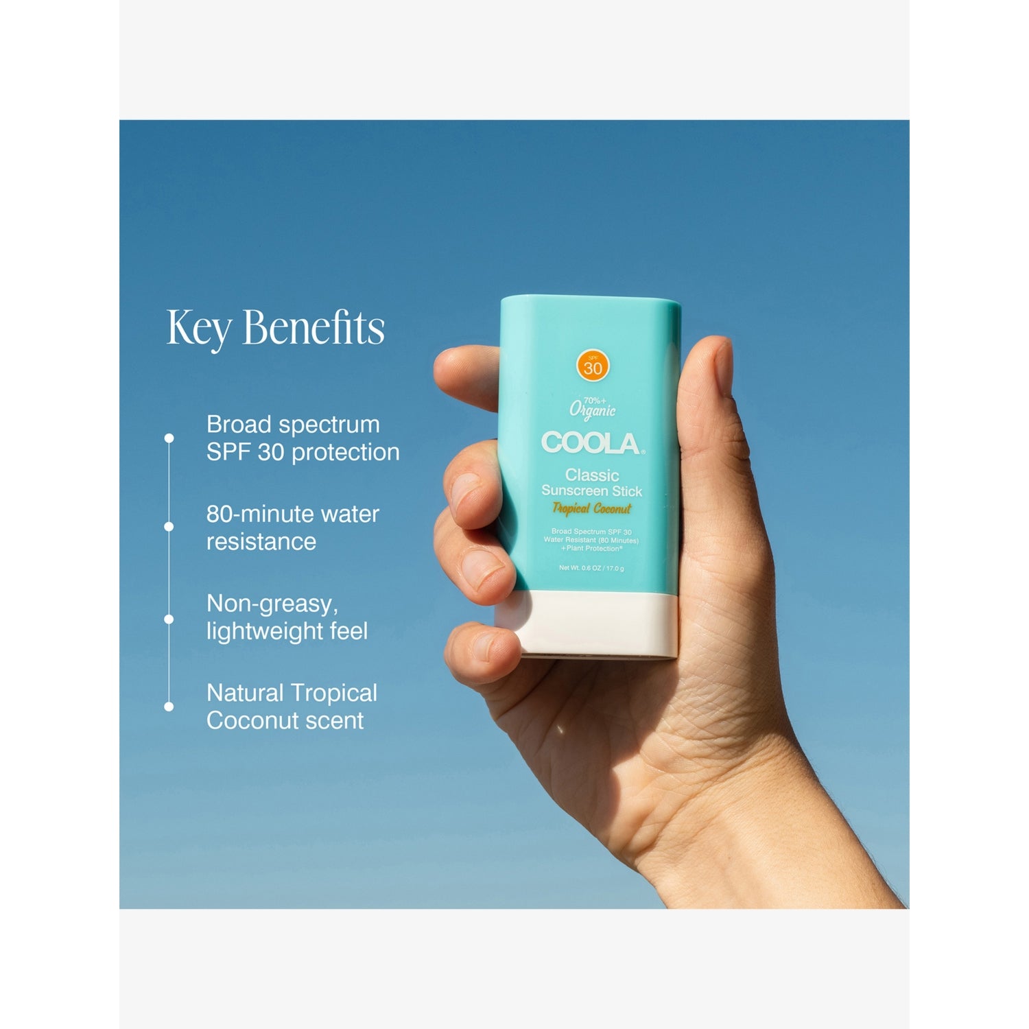 Coola sunscreen stick coconut SPF 30 17g - British product