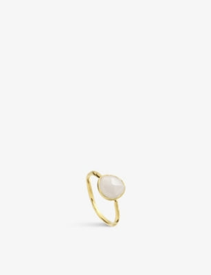 Monica Vinader Siren Moonstone 18ct Yellow Gold Vermeil Ring