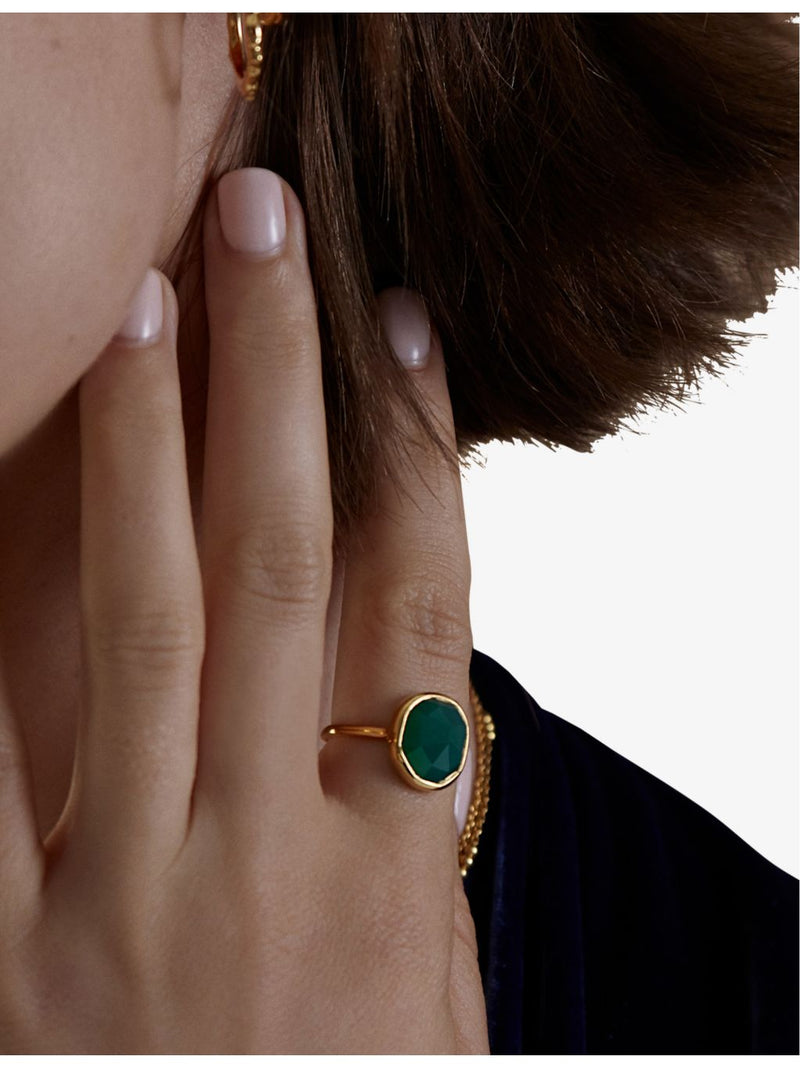Monica Vinader Siren moonstone ring medium, imported from the UK