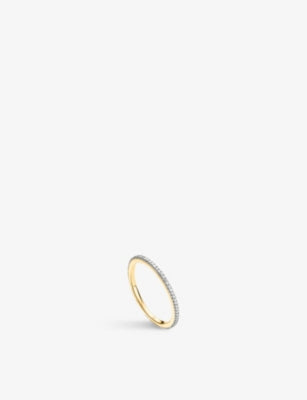 Monica Vinader Eternity 18ct Yellow-Gold Vermeil Sterling Silver 0.12ct Diamond Ring