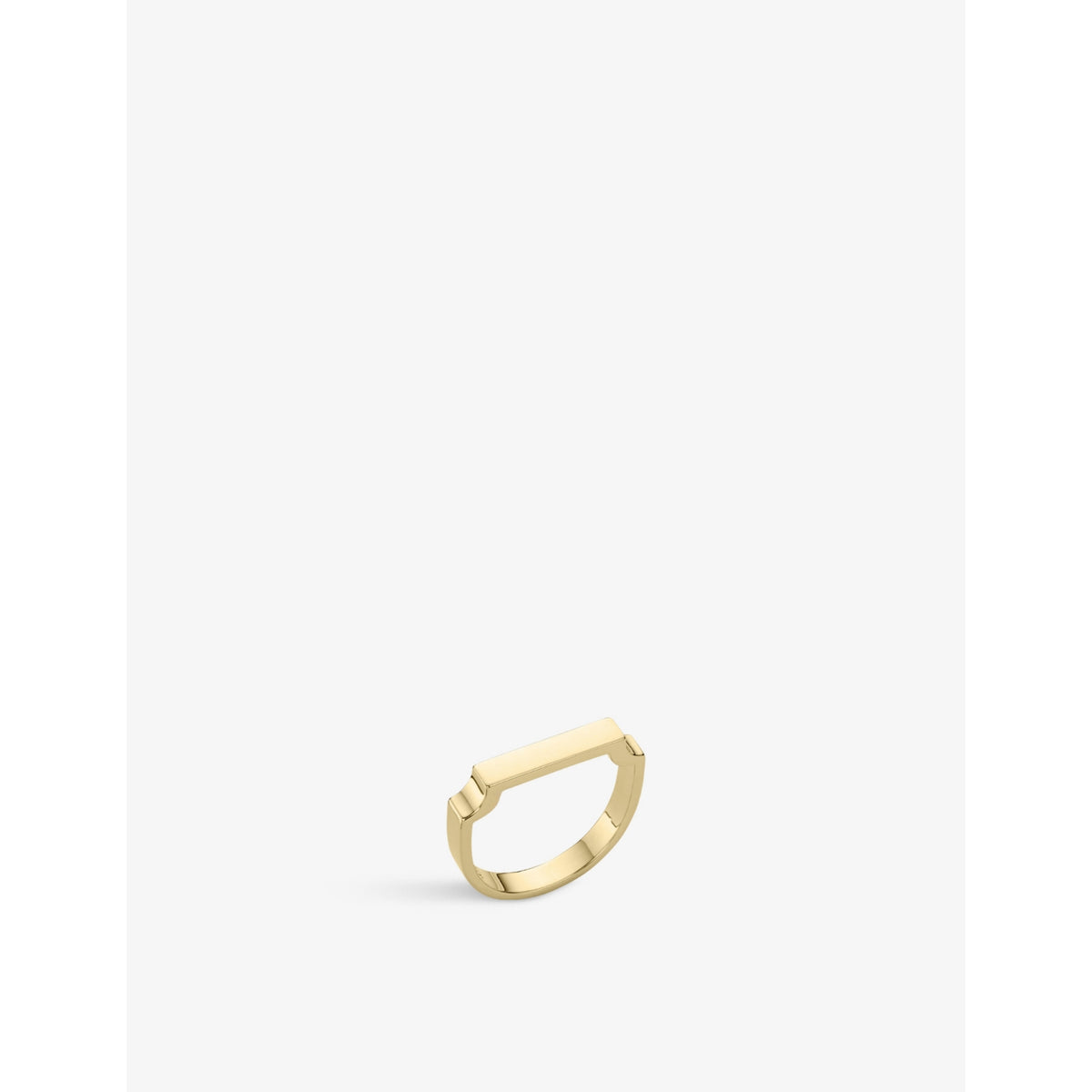 Signature 18ct yellow-gold plated vermeil on sterling-silver ring - K