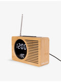 Karlsson Retro Bamboo alarm clock radio - British product