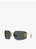 Miu Miu MU 54YS square sunglasses, gold hardware, imported from the UK