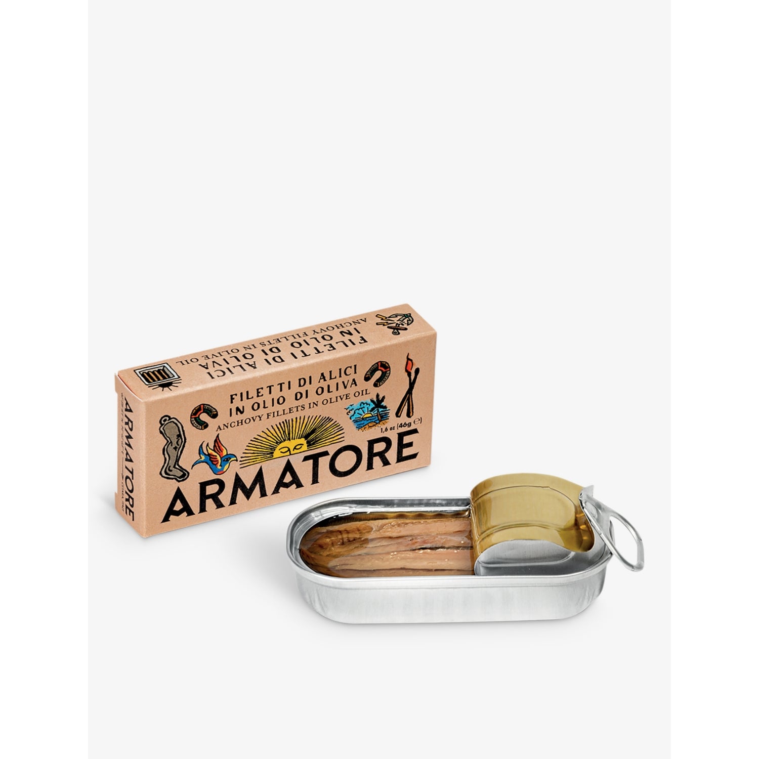 Cetara anchovy fillets in olive oil 45g - British product