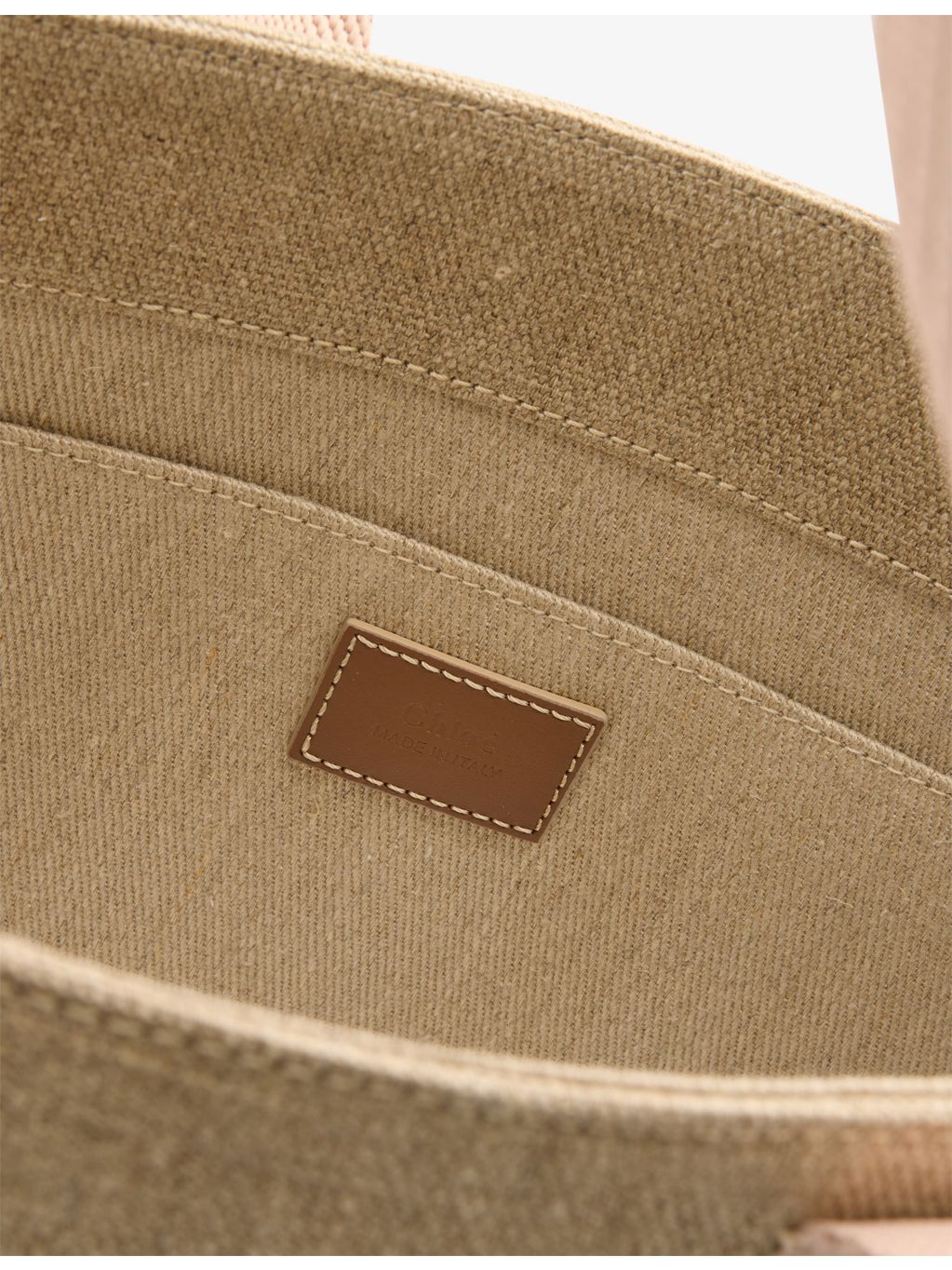 Chloé Woody linen leather tote bag medium (British brand)