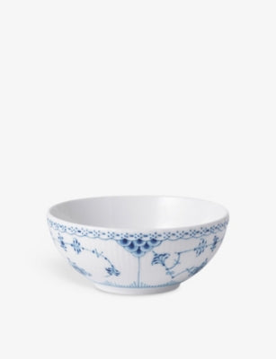 Royal Copenhagen Blue Fluted Half Lace porcelain bowl 14.4cm - British product
