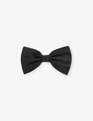 Reiss silk bow tie with grosgrain finish, imported from the UK