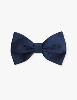Reiss silk bow tie with grosgrain finish, imported from the UK