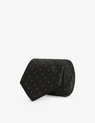 Reiss Liam polka-dot woven tie, imported from the UK