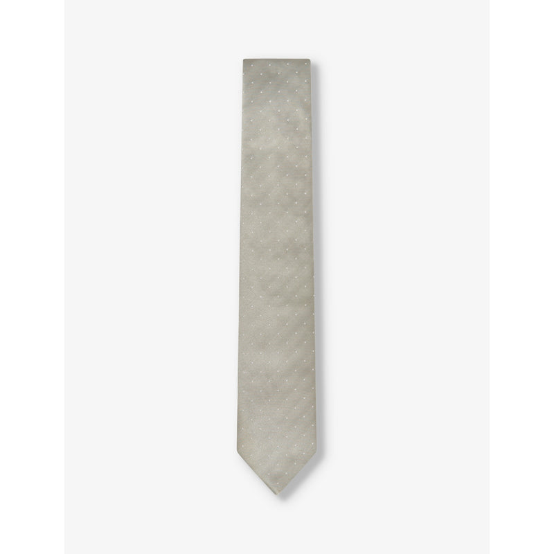 Reiss Liam polka-dot woven tie, imported from the UK