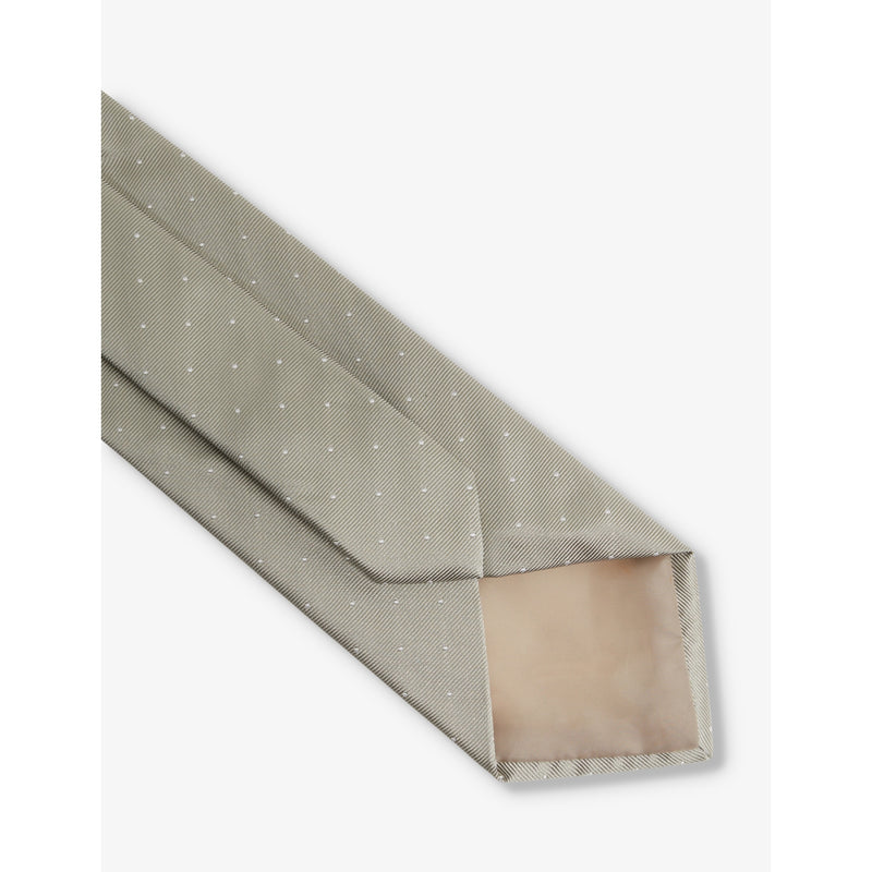 Reiss Liam polka-dot woven tie, imported from the UK